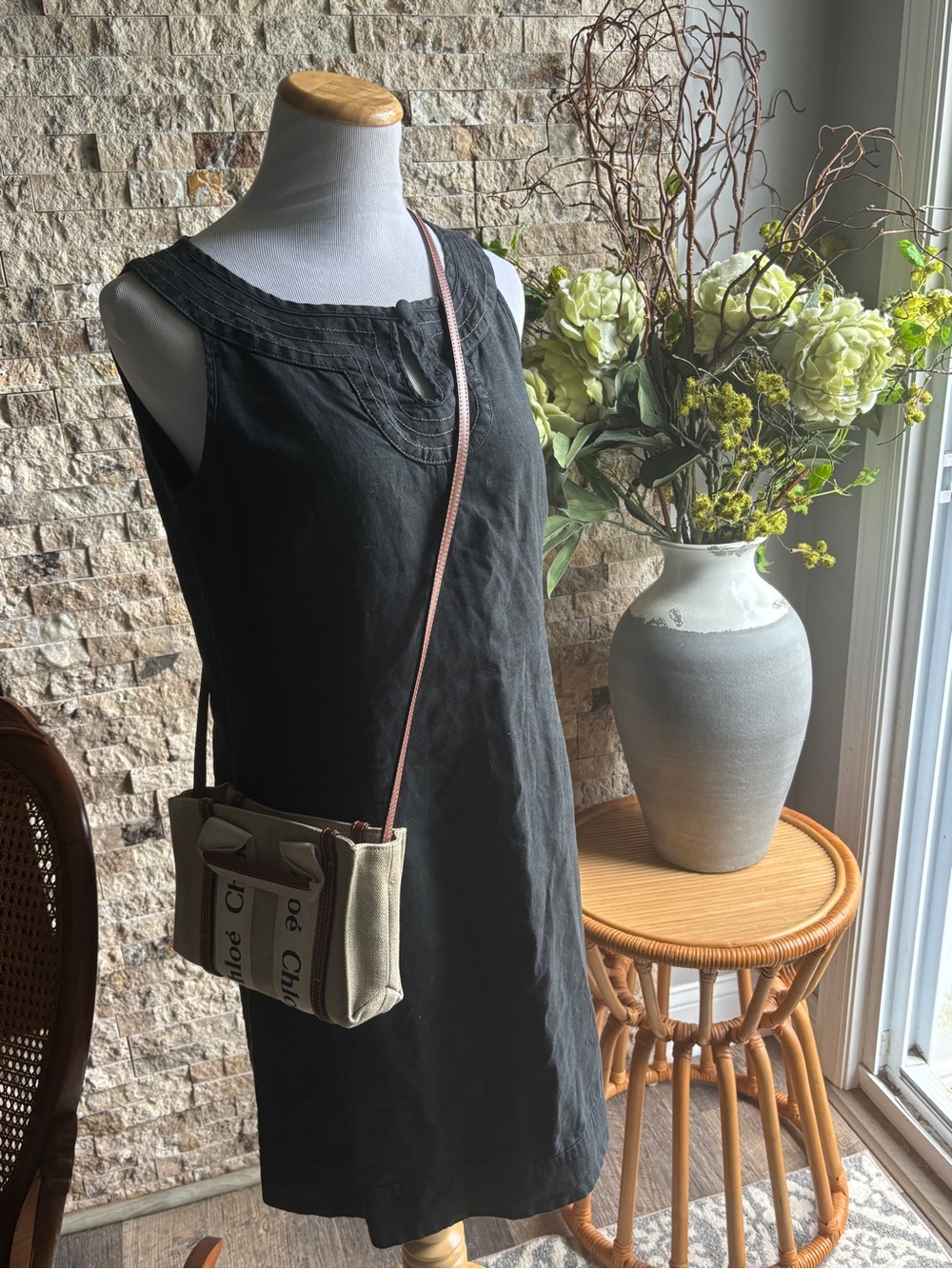 Boden Black Sleeveless Midi Shift Dress